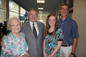 2011 Kate Swift Reese Scholarship Winner Carrie Danielle Eggers with Kathleen Reese, Clint Reese and Dr. Jay Fenwick